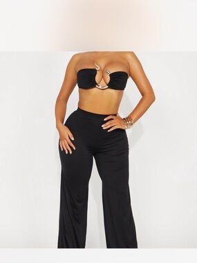 Fashion Nova Black High-Rise Wide Leg Pants